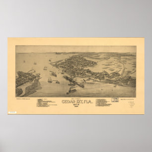 Cedar Key Florida 1884 Panoramic Map Poster