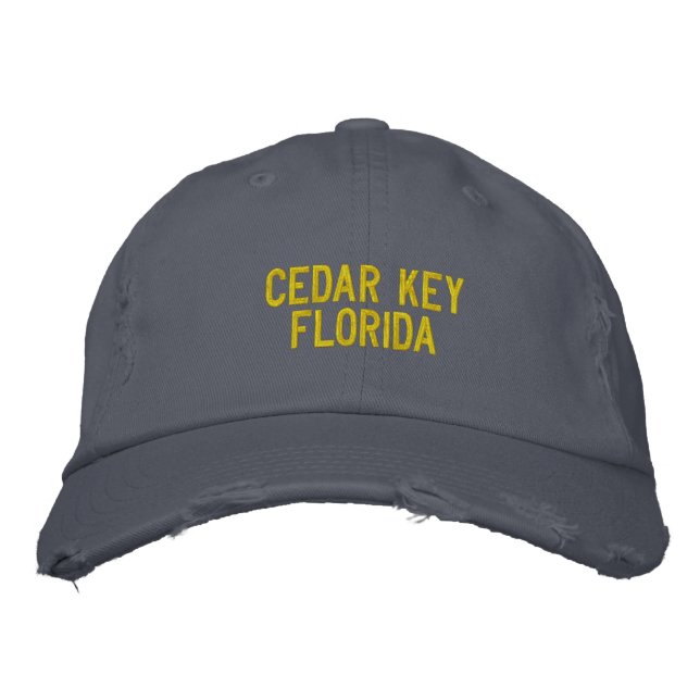 Cedar Key, Florida Embroidered Hat (Front)