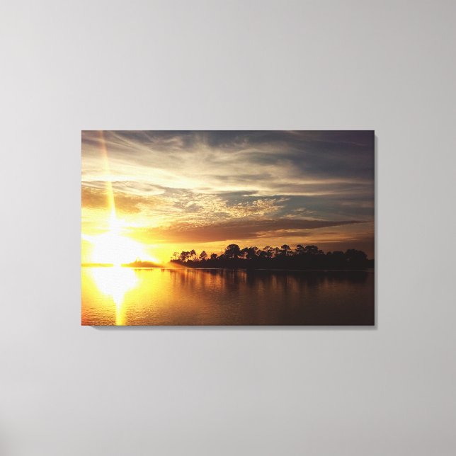 Cedar Key Florida Sunset 6 Canvas Print (Front)