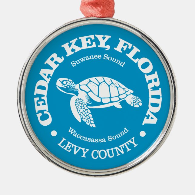 Cedar Key (sea turtle) Metal Tree Decoration (Front)
