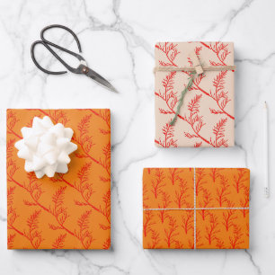 Cedar Leaves on a Wrapping Paper Set