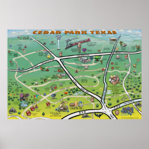 Cedar Park Map Poster