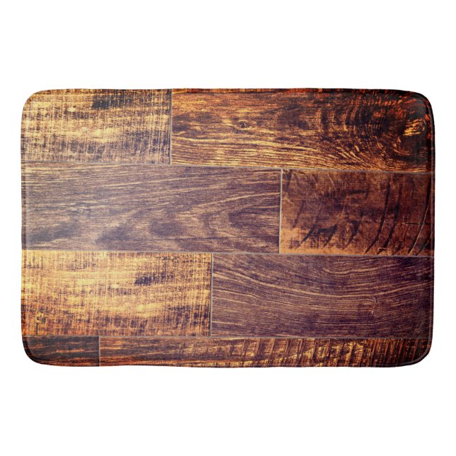 Cedar Planks | rustic wood grain pattern  Bath Mat (Front)