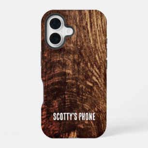 Cedar Planks rustic wood grain pattern iPhone 16 Case
