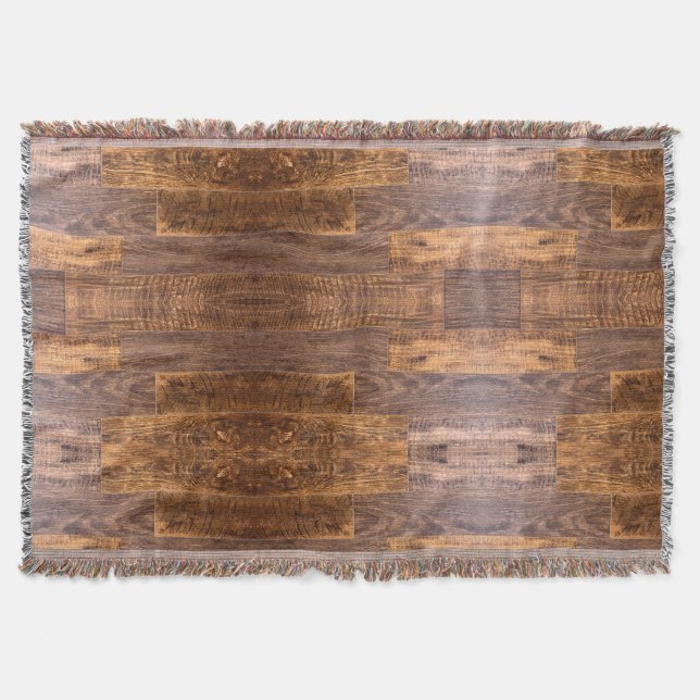 Cedar Planks | rustic wood grain pattern  Throw Blanket (Front)