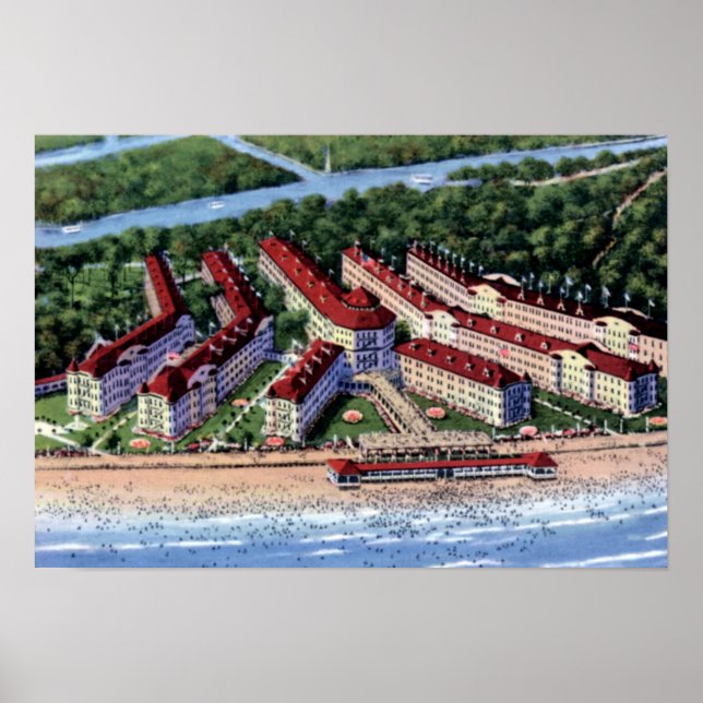 Cedar Point Ohio Hotel Breakers 1920 Poster (Front)