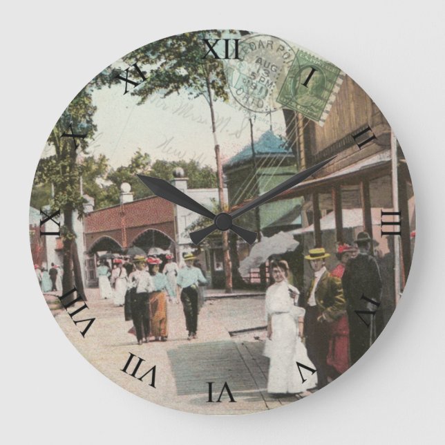 Cedar Point Ohio Post Card Clock - The Midway 1911 (Front)