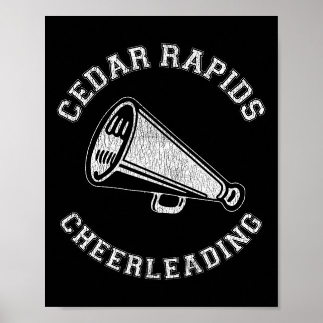 Cedar Rapids Cheer Distressed Retro 90's Cheerlead Poster (Front)