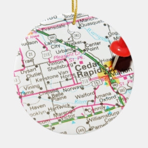 Cedar Rapids, Iowa Ceramic Tree Decoration