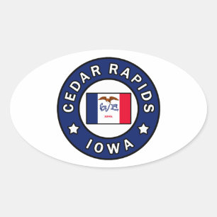 Cedar Rapids Iowa Oval Sticker