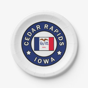 Cedar Rapids Iowa Paper Plate