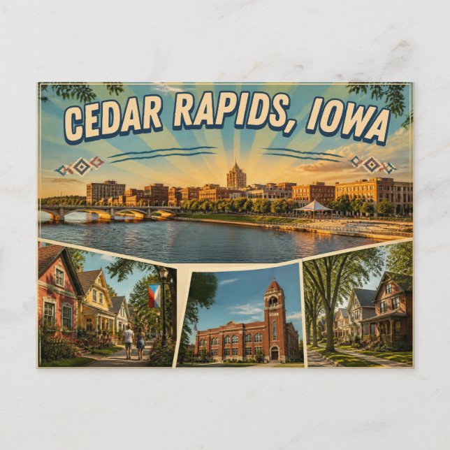 Cedar Rapids Iowa Postcard (Front)