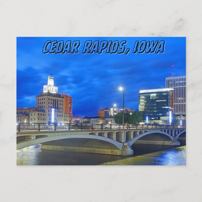 Cedar Rapids Iowa Postcard Travel Souvenir (Front)