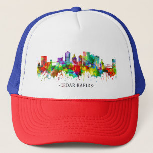 Cedar Rapids Iowa Skyline Trucker Hat