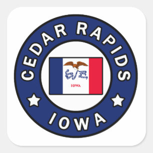 Cedar Rapids Iowa Square Sticker