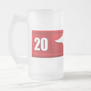 Cedar Springs Red Hawks #2 Frosted Glass Beer Mug