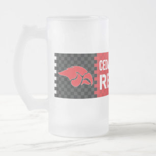 Cedar Springs Red Hawks Frosted Glass Beer Mug