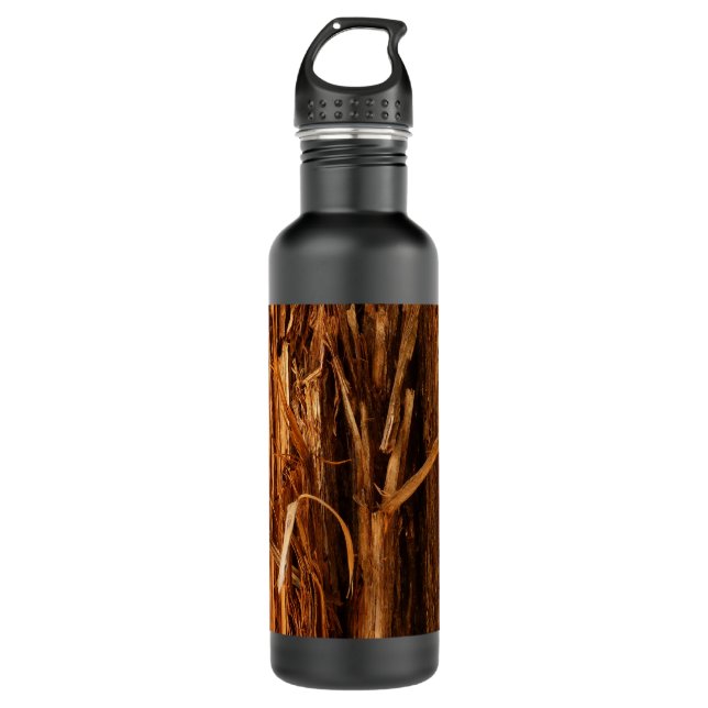 Cedar Textured Wooden Bark Look 710 Ml Water Bottle (Front)
