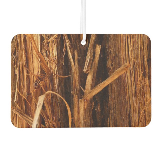 Cedar Textured Wooden Bark Look Car Air Freshener (Front)