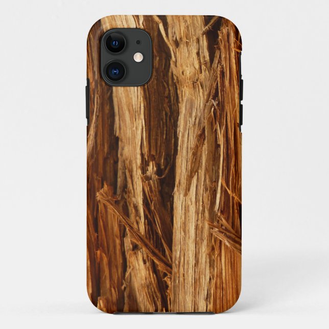 Cedar Textured Wooden Bark Look Case-Mate iPhone Case (Back)