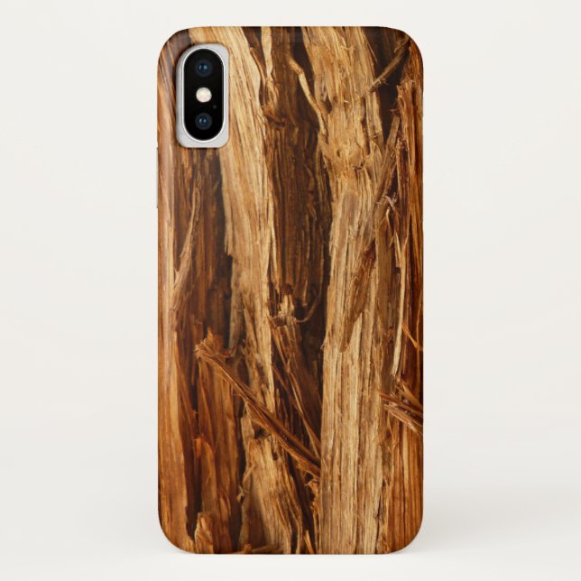 Cedar Textured Wooden Bark Look Case-Mate iPhone Case (Back)