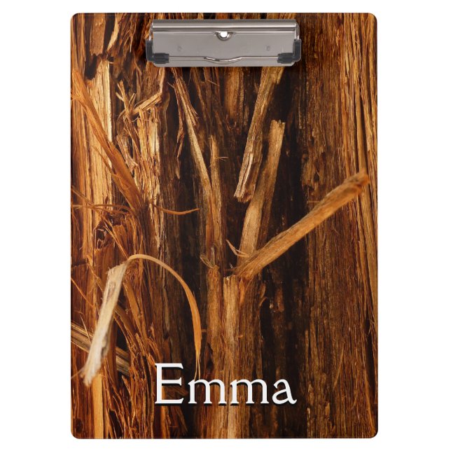 Cedar Textured Wooden Bark Look Clipboard (Front)