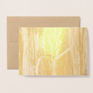 Cedar Textured Wooden Bark Look Foil Card