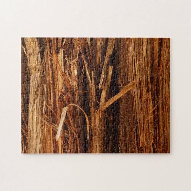 Cedar Textured Wooden Bark Look Jigsaw Puzzle (Horizontal)