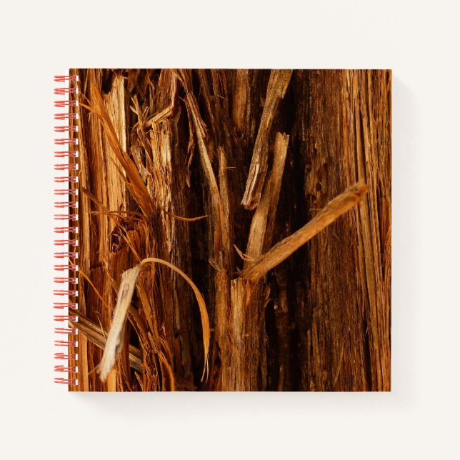 Cedar Textured Wooden Bark Look Notebook (Front)
