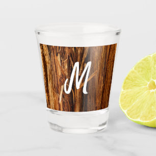 Cedar Textured Wooden Bark Look Shot Glass