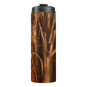 Cedar Textured Wooden Bark Look Thermal Tumbler