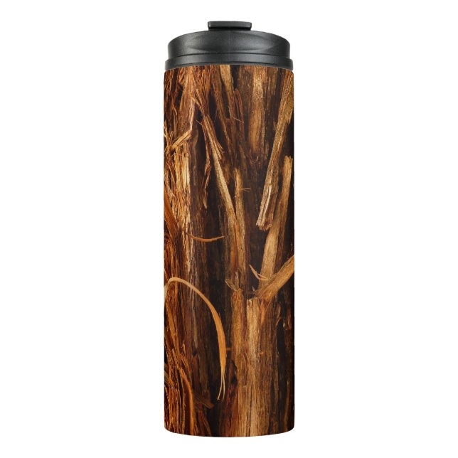 Cedar Textured Wooden Bark Look Thermal Tumbler (Front)