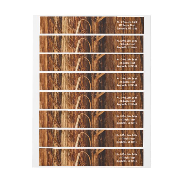 Cedar Textured Wooden Bark Look Wrap Around Label (Sheet)