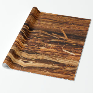 Cedar Textured Wooden Bark Look Wrapping Paper