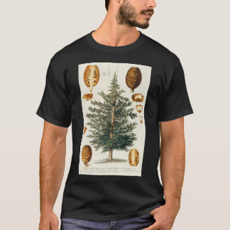 Cedar Tree And Cone Dissectation - Cedrus - Botani T-Shirt