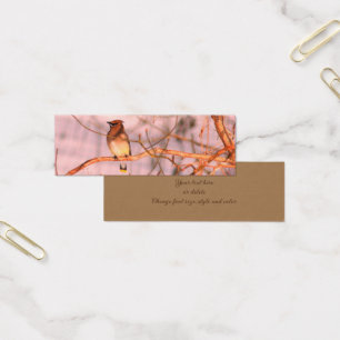 Cedar Waxwing Bird Nature Mini Bookmark