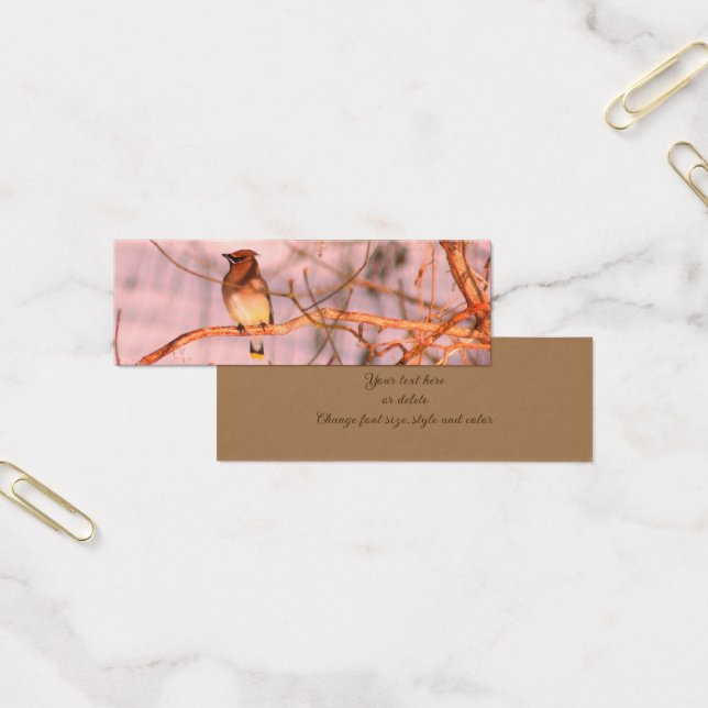 Cedar Waxwing Bird Nature Mini Bookmark (Office)