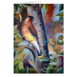 Cedar Waxwing Blank Card