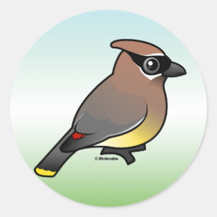 Cedar Waxwing Classic Round Sticker