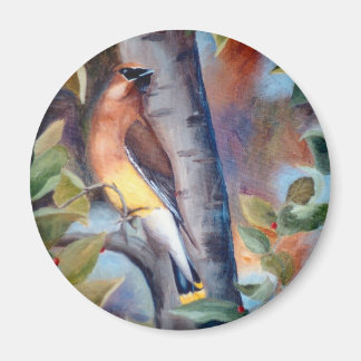 Cedar Waxwing Magnet