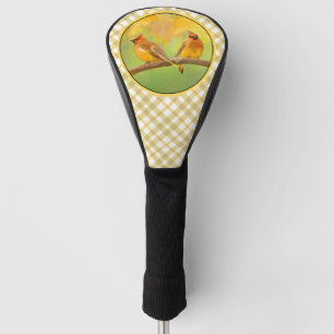 Cedar Waxwing Painting - Cute Original Dog Art Golf Head Cover