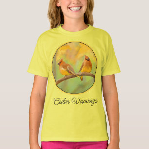 Cedar Waxwing Painting - Cute Original Dog Art T-S T-Shirt