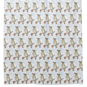 Cedar Waxwing Shower Curtain