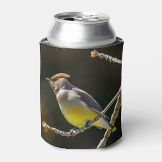 Cedar Waxwing Songbird Original Wild Bird Photo Can Cooler