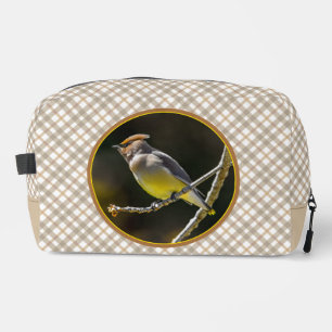 Cedar Waxwing Songbird Original Wild Bird Photo Dopp Kit
