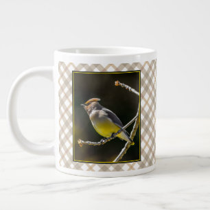 Cedar Waxwing Songbird Original Wild Bird Photo Large Coffee Mug