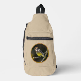 Cedar Waxwing Songbird Original Wild Bird Photo Sling Bag