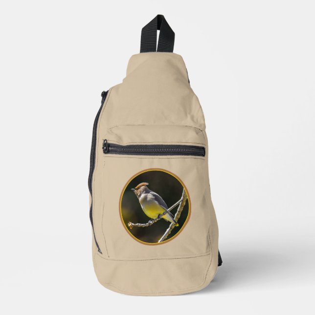 Cedar Waxwing Songbird Original Wild Bird Photo Sling Bag (Front)