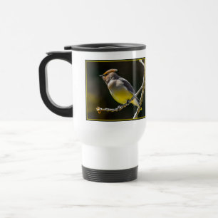 Cedar Waxwing Songbird Original Wild Bird Photo Travel Mug