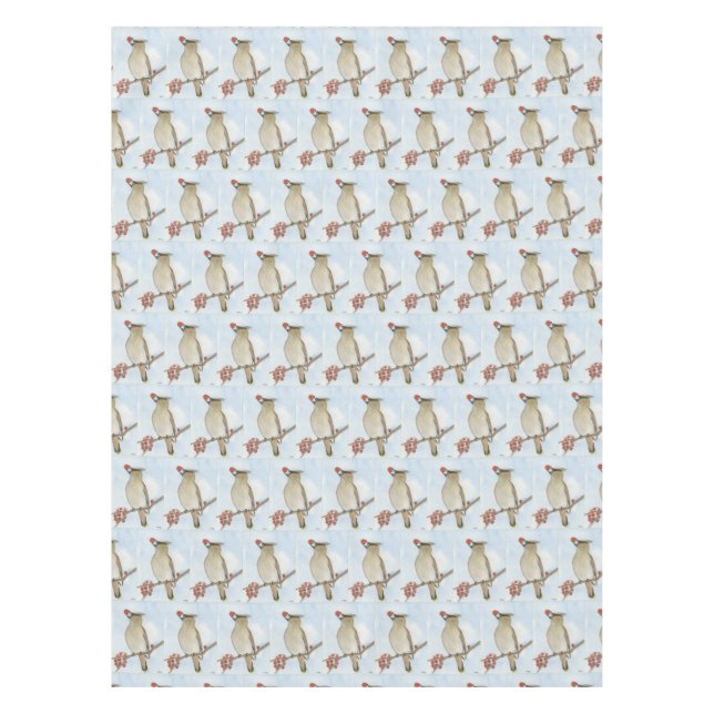Cedar Waxwing Tablecloth (Front)